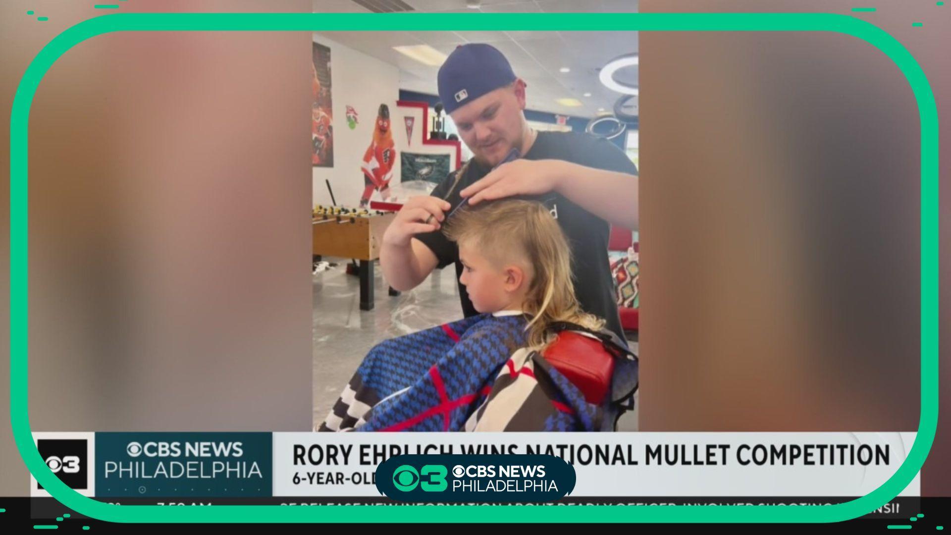 Mullet kid: Rory Ehrlich from Montgomery County looks for one last push to  win 2023 USA Mullet Championships - 6abc Philadelphia