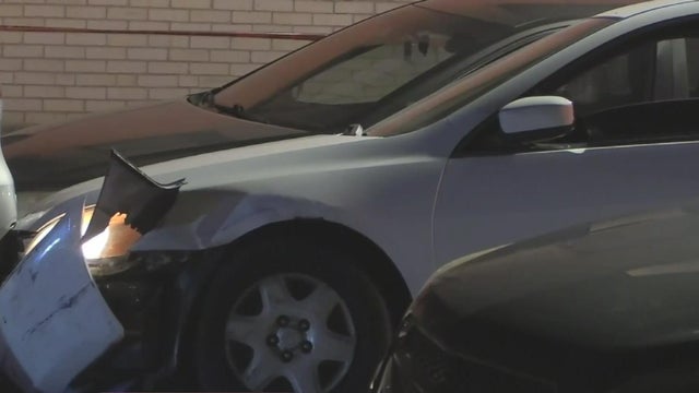 Emergency lights on a us police car 