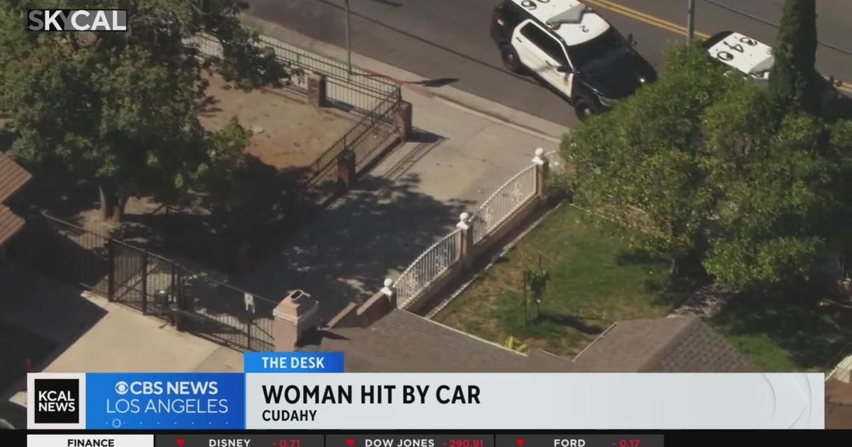 Woman hit by a car in Cudahy - CBS Los Angeles