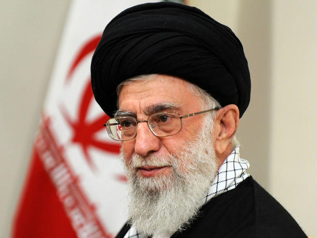 Iran's religious leader Ayatollah Ali Khamenei is seen in a meeting in Tehran on April 19, 2015. 