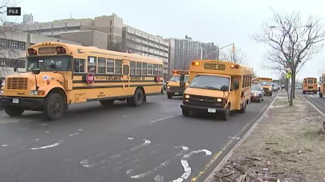 File photo of New York City school buses 