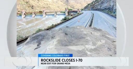 Rock slide shuts down stretch of I70 eastbound through De Beque Canyon