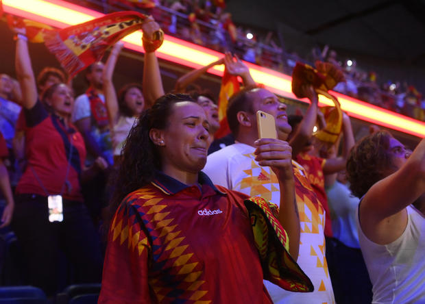 Fans Cheer For Spain As They Take On England In The Women's World Cup Final 