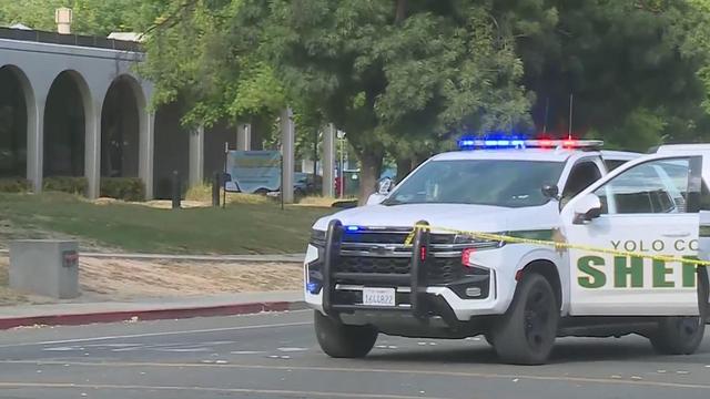 Emergency lights on a us police car 