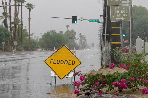 Tropical Storm Hilary approaches Palm Springs, California 