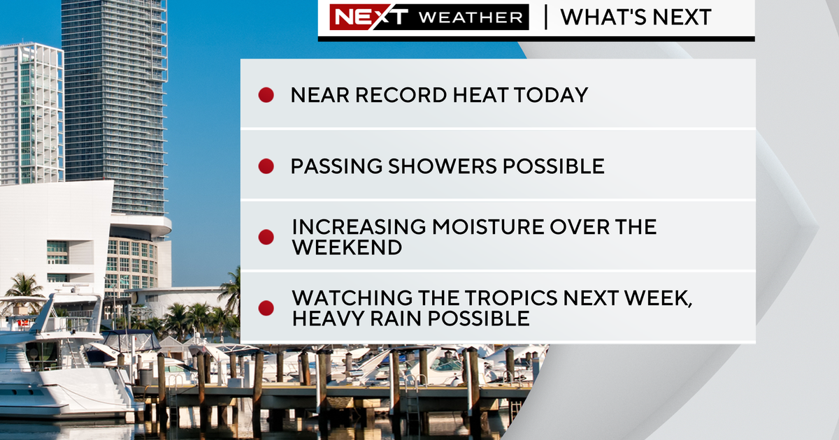 NEXT Weather: Near record heat with passing showers