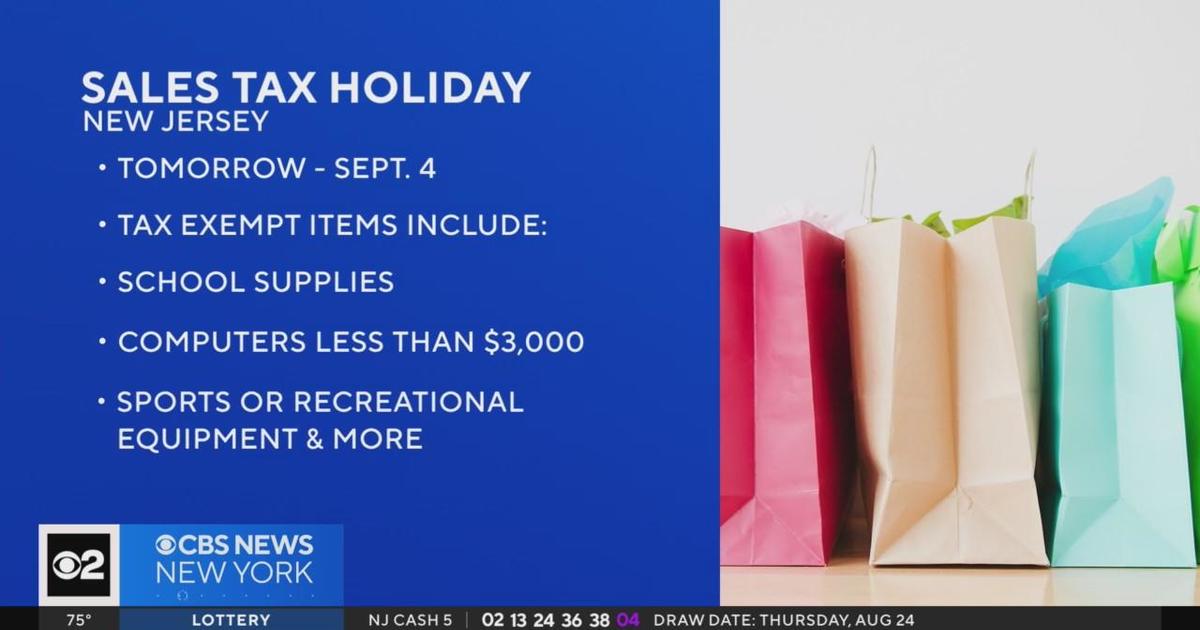 New Jersey sales tax holiday starts 8/26 CBS New York
