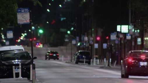 Police car with emergency lights - law enforcement concept 