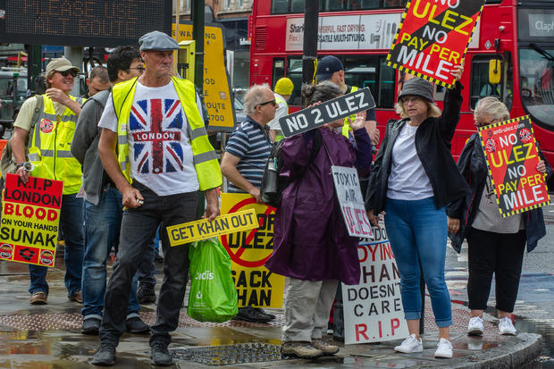 Protest Against Sadiq Khan's Ulez Expansion & LTN Takes Place In South London 