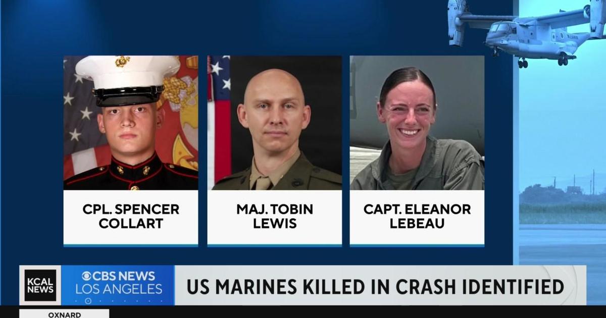 Pentagon identifies US Marines killed in Osprey crash CBS Los Angeles