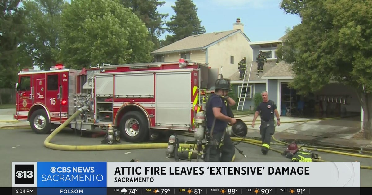 Attic fire leaves extensive damage to Sacramento home