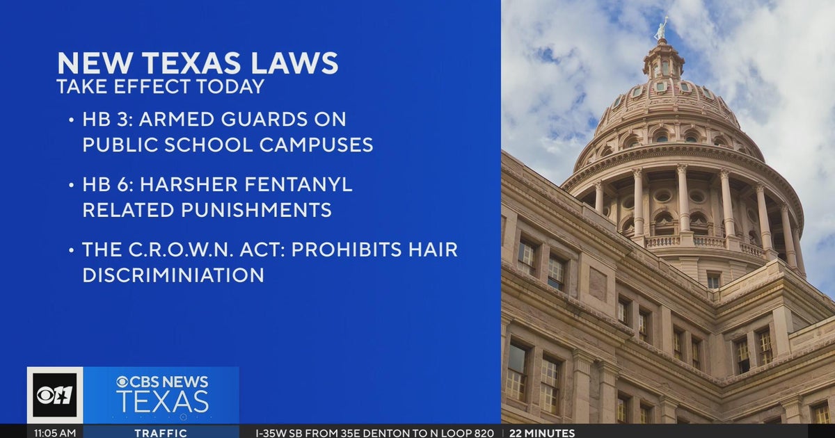 Hundreds of new laws take effect Sept. 1 in Texas CBS Texas