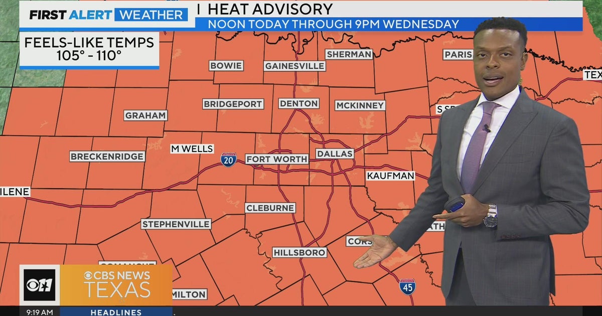 Feels-like temperatures could reach 110 degrees for some Tuesday - CBS ...
