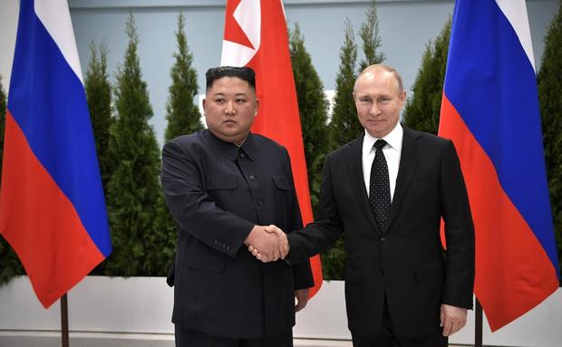 Kim Jong Un and Vladimir Putin 