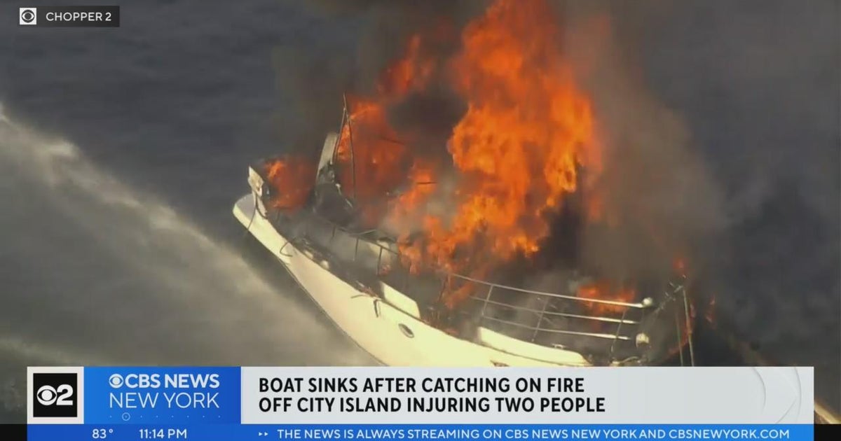 2 injured in boat fire off City Island - CBS New York
