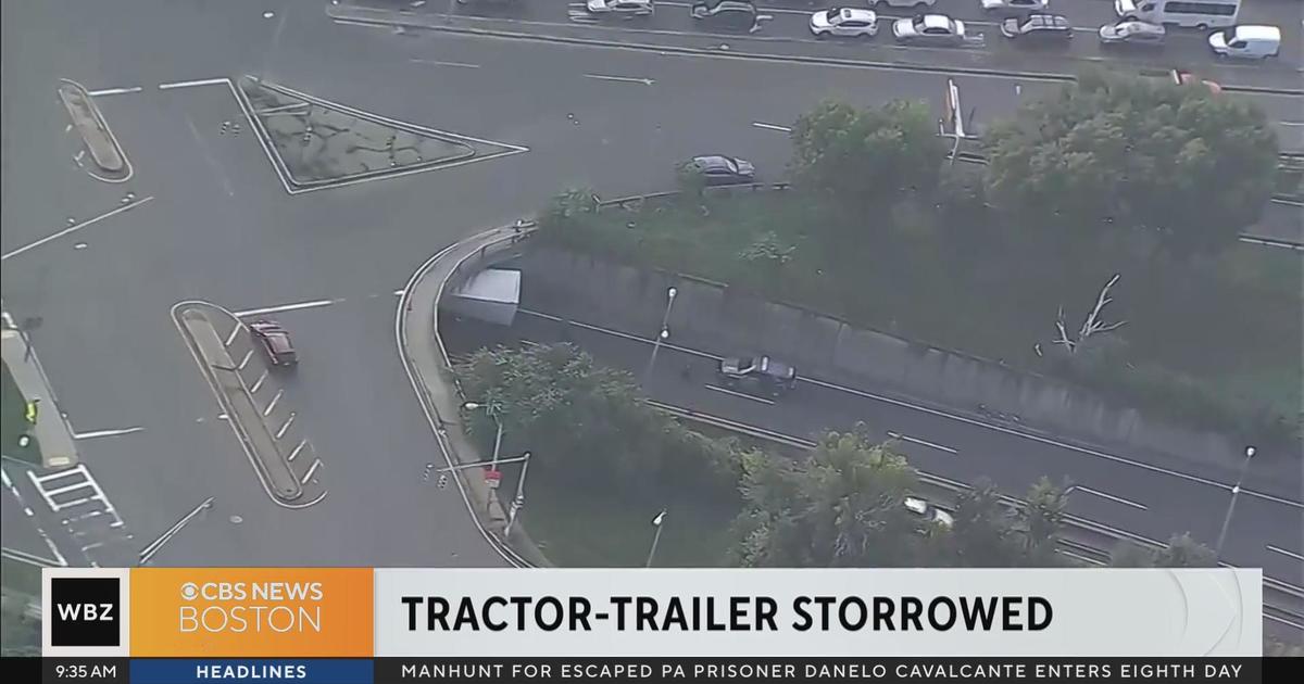 "Storrowed" Tractor Trailer Closes Part Of Soldiers Field Road - CBS Boston