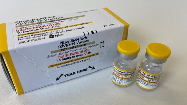 A package of Pfizer's updated COVID-19 vaccine 