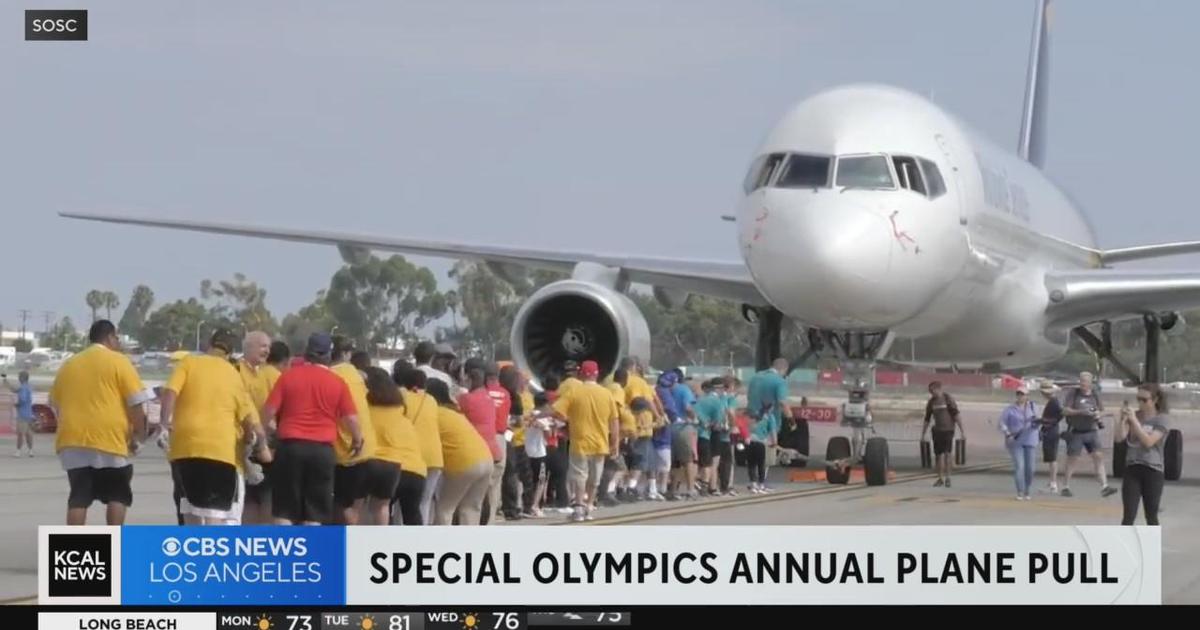 2023 Special Olympics Plane Pull fundraiser CBS Los Angeles