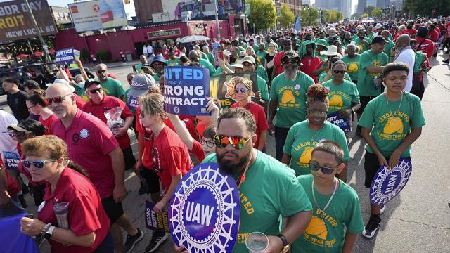 United Auto Workers Members March In Detroit Labor Day Parade 