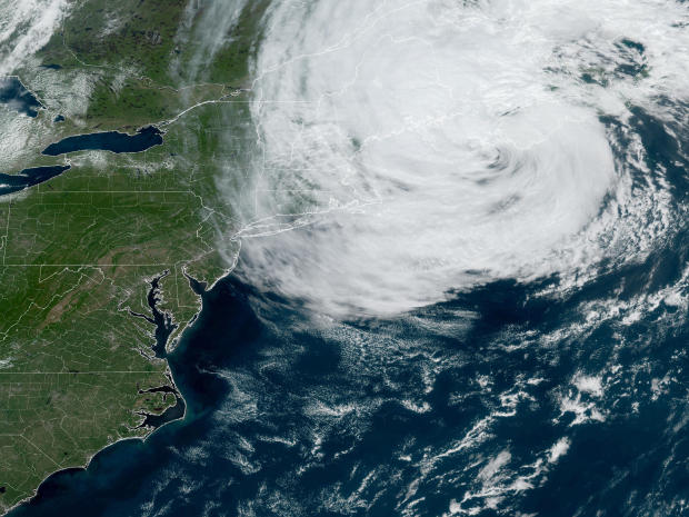 Post-Tropical Cyclone Lee is seen in a satellite image at 12:51 p.m. EDT on Sept. 16, 2023. 