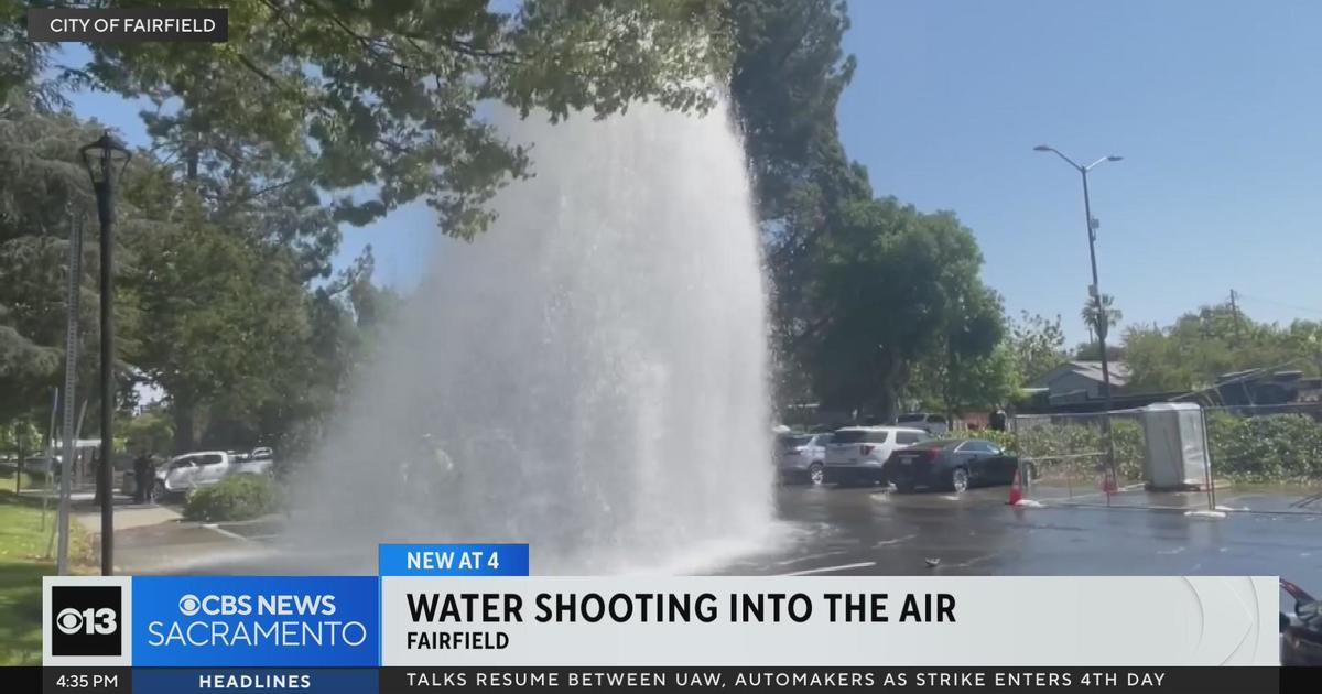 Car Hits Fire Hydrant Outside Fairfield City Hall Cbs Sacramento 0303