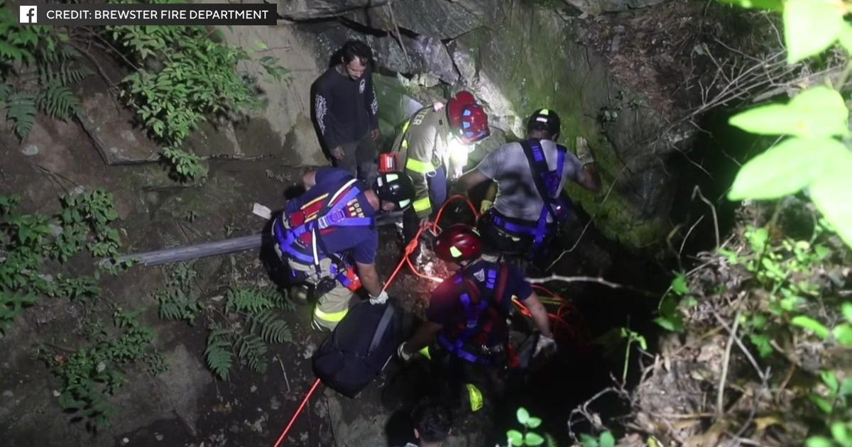Dramatic video shows firefighters rescue a man trapped in a mine in Brewster, New York