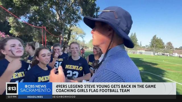 Steve Young has 'full circle' moment as girls flag football coach