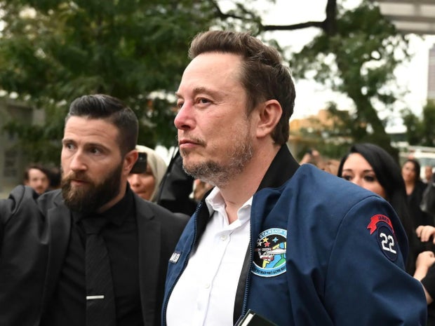 Elon Musk leaves at the Turkish House