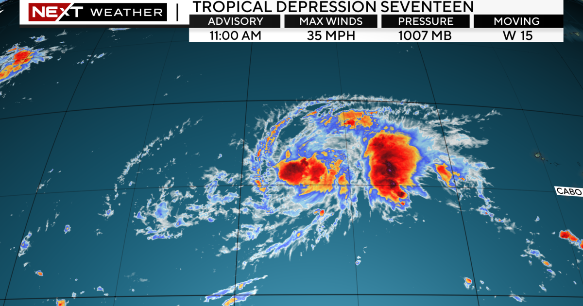 Tropical Depression Seventeen forms in the Atlantic