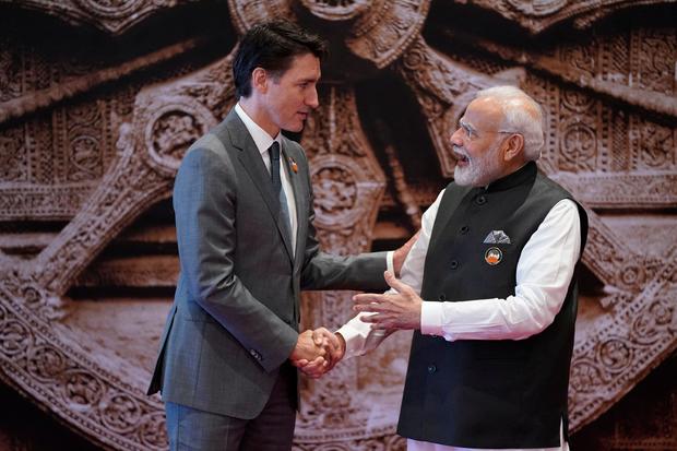 Modi greets Trudeau at 2023 G20 Summit in New Delhi 