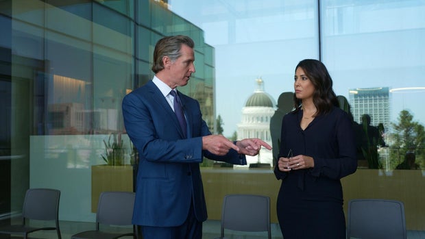 Gov. Gavin Newsom and Cecilia Vega