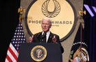 President Biden speaks onstage at the Congressional Black Caucus' Phoenix Awards dinner on Sept. 23, 2023, in Washington, D.C. 