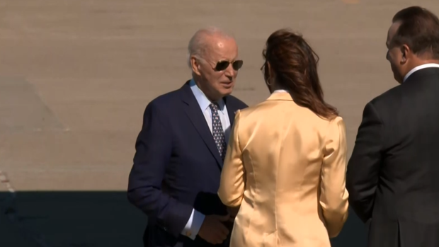 President Biden arrival at Moffett Field 
