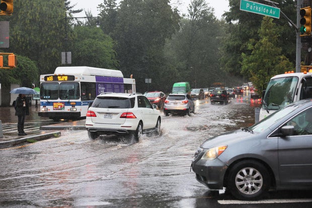 Heavy Rains Cause Flash Flooding In Parts Of New York City