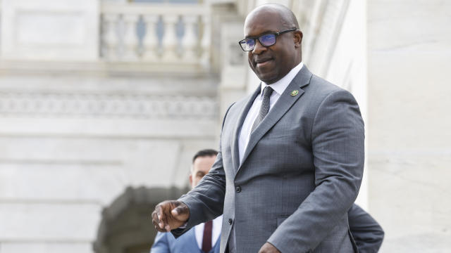 Rep. Jamaal Bowman leaves the U.S. Capitol Building on May 23, 2023. 