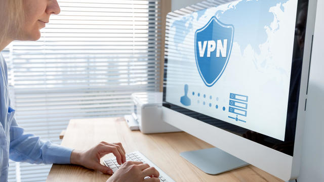Person using VPN on desktop PC 