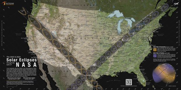 eclipse map for 2023 and 2024 