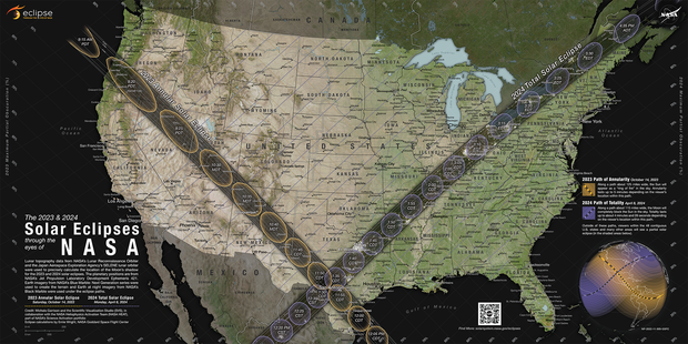 eclipse map for 2023 and 2024
