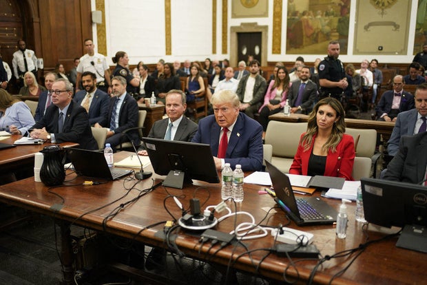 Former President Donald Trump attends the second day of his civil fraud trial at New York State Supreme Court in Manhattan on Oct. 3, 2023.