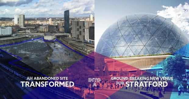 Illustrations of the proposed Sphere in London 