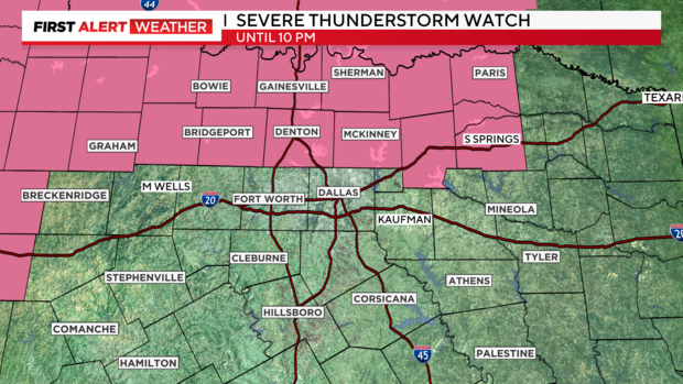 Severe Thunderstorm Watch issued for parts of North Texas Wednesday evening 