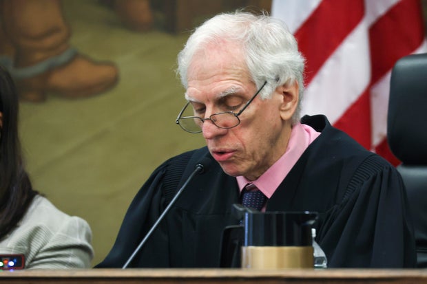 Justice Arthur Engoron speaks during the trial of former President Donald Trump in a civil fraud case brought by New York Attorney General Letitia James at a Manhattan courthouse on Tuesday, Oct. 3, 2023.
