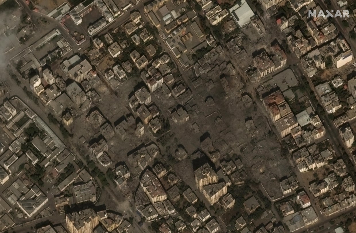 Maps and satellite images reveal Gaza devastation as Israel retaliates ...