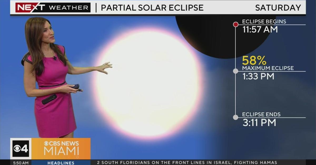 Partial solar eclipse seen in South Florida on Saturday