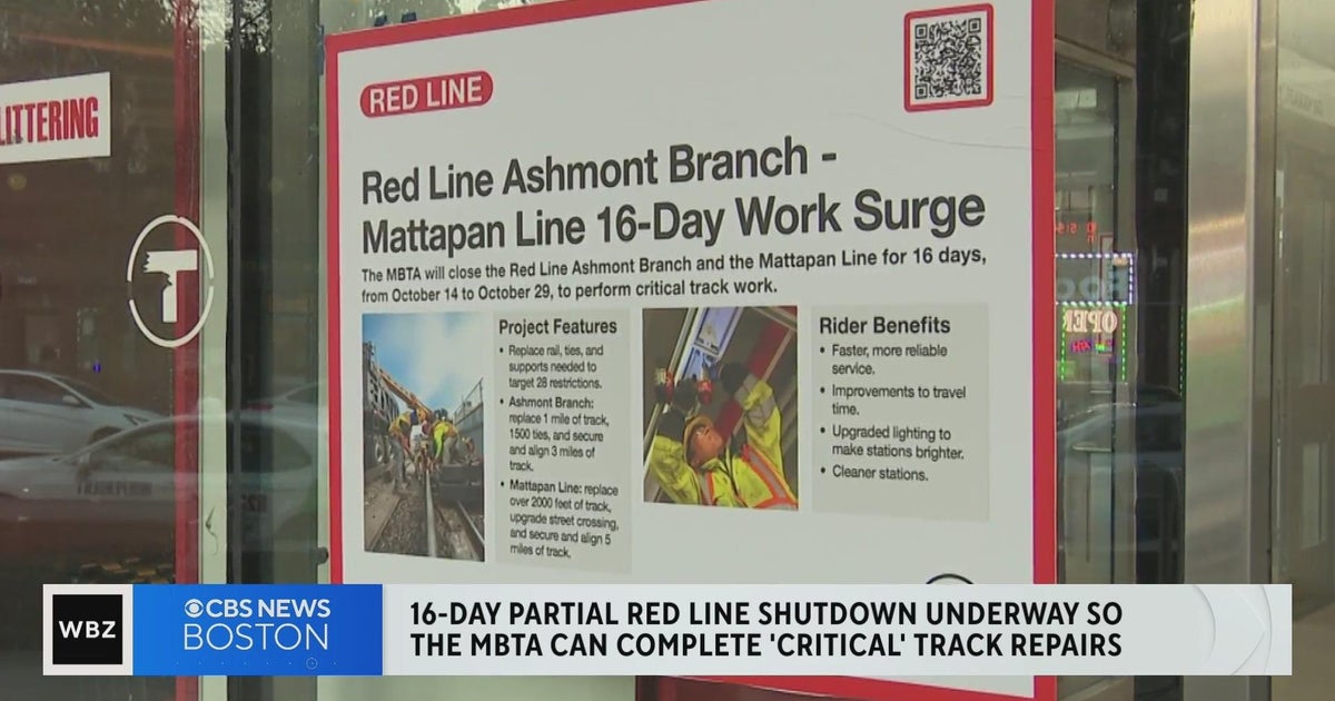 Partial Red Line shutdown begins Saturday for track repairs - CBS Boston
