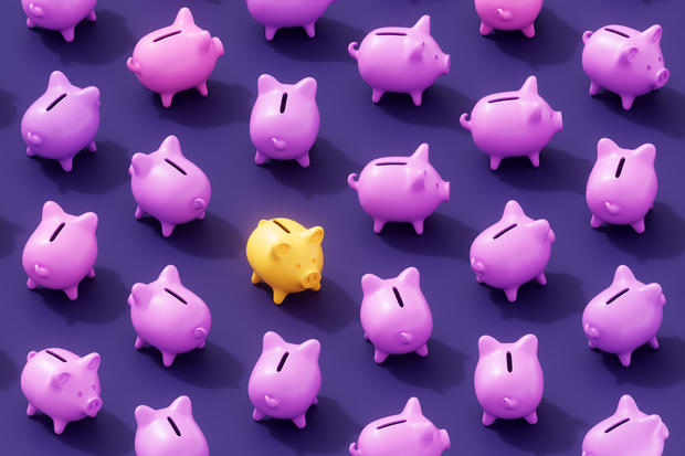 3D abstract background of piggy bank 