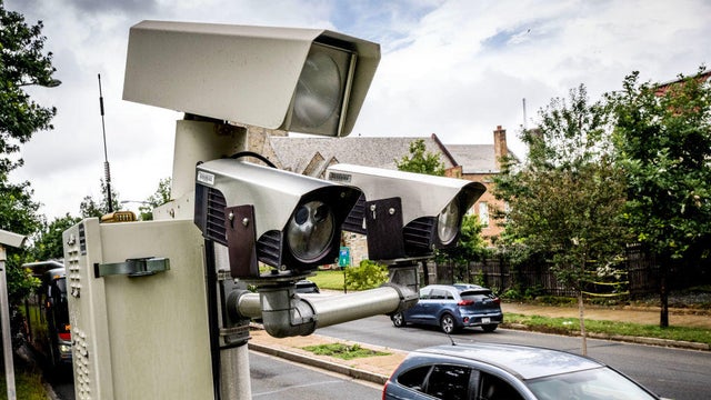 Speed camera on the 5400 block of 16th street, on June 23 in Washington, DC. 