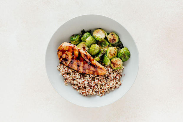 Balsamic Chicken with Roasted Brussels Spouts 