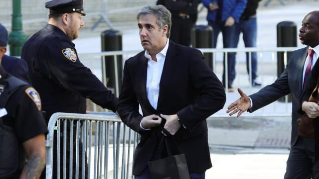 Michael Cohen arrives at the Trump civil fraud trial in New York State Supreme Court in Manhattan on Oct. 25, 2023. 