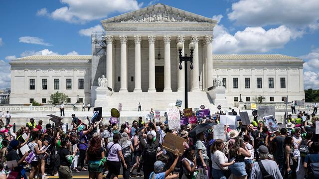 WASHINGTON, D.C., APRIL 15: Activists gather at the US Supreme 